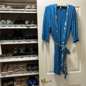 Flora Nikrooz Bathrobe Bright Blue Floral